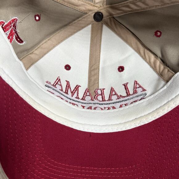 Vintage Alabama Crimson Tide Hat Snapback College Youngan Beige Red Cap - Picture 6 of 9
